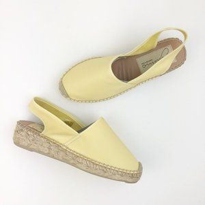 GAIMO 5.5 yellow leather slingback espadrille